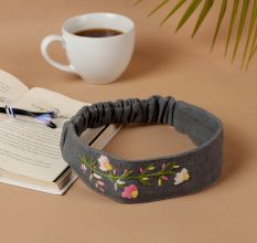 Hand Embroidered Floral Headband